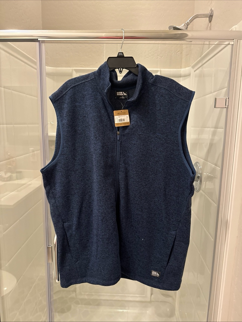 Eddie Bauer Men’s Navy Blue Full-Zip Fleece Vest
